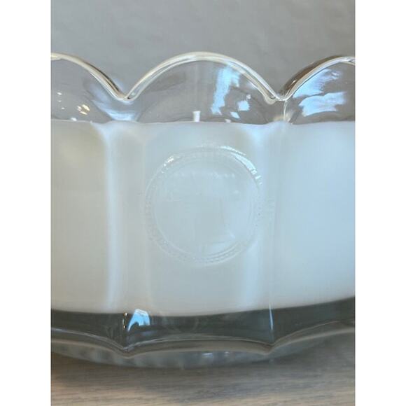 Soy candle in vintage Fostoria Coin pattern glass serving bowl - Picture 2 of 2